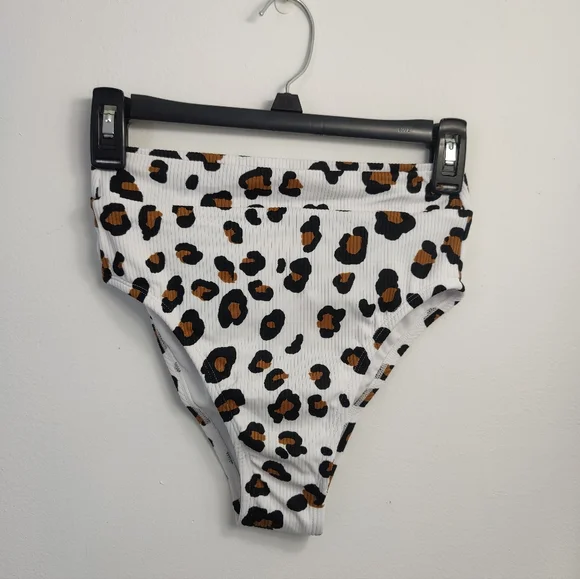 Xhillaration Bikini Bottom Ribbed High Waist Animal Print NWT Cheetah Leopard Hi - Picture 4 of 6